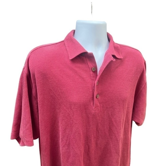 Tommy Bahama Mens Short Sleeve Red Polo Shirt Silk Blend Size Large - Picture 4 of 5